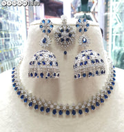 Slim Necklace & long Jhumki set