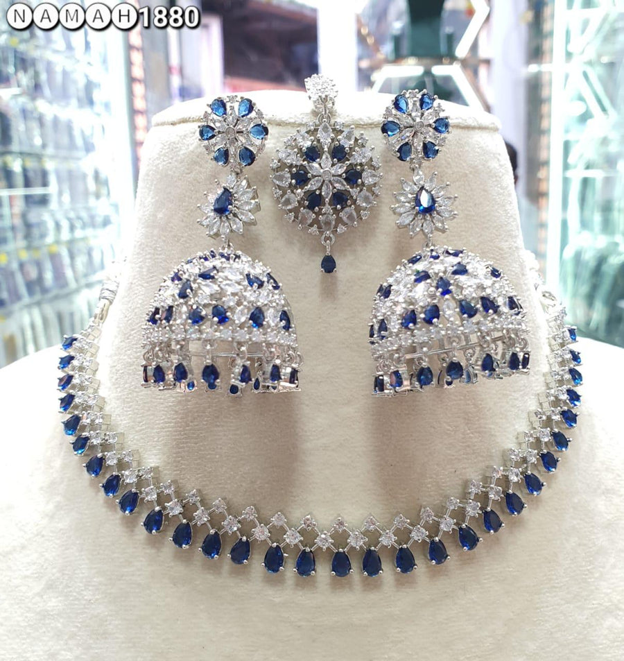 Slim Necklace & long Jhumki set