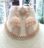 Slim Necklace & long Jhumki set