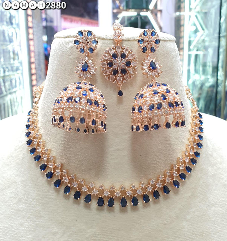 Slim Necklace & long Jhumki set