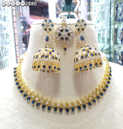 Slim Necklace & long Jhumki set