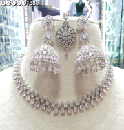 Slim Necklace & long Jhumki set