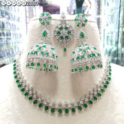 Slim Necklace & long Jhumki set