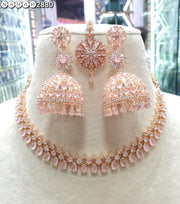 Slim Necklace & long Jhumki set