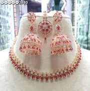 Slim Necklace & long Jhumki set