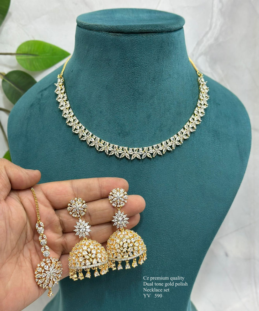 Jhumki necklace set