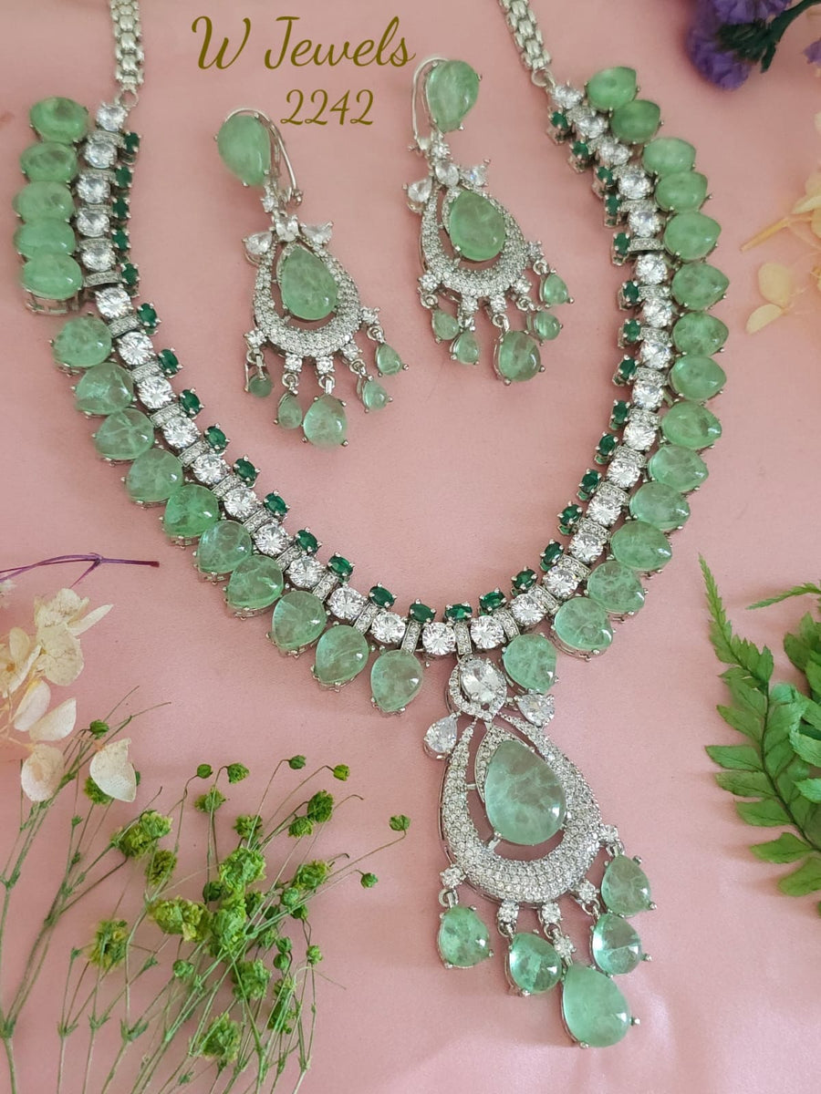 Mint green Bridal necklace